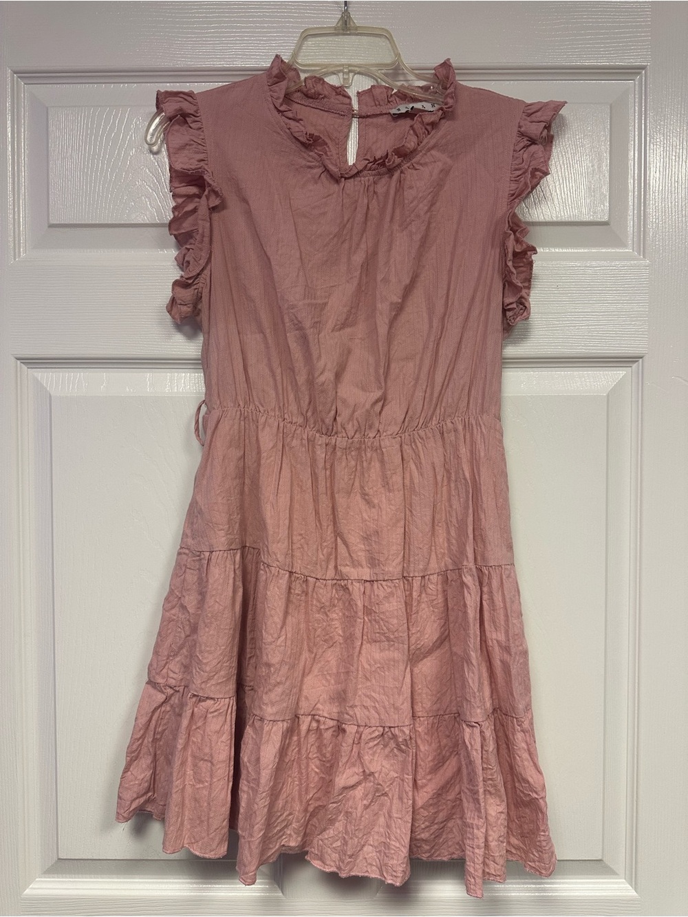 HYFVE Dusty Rose Ruffle Sleeve Mini Dress